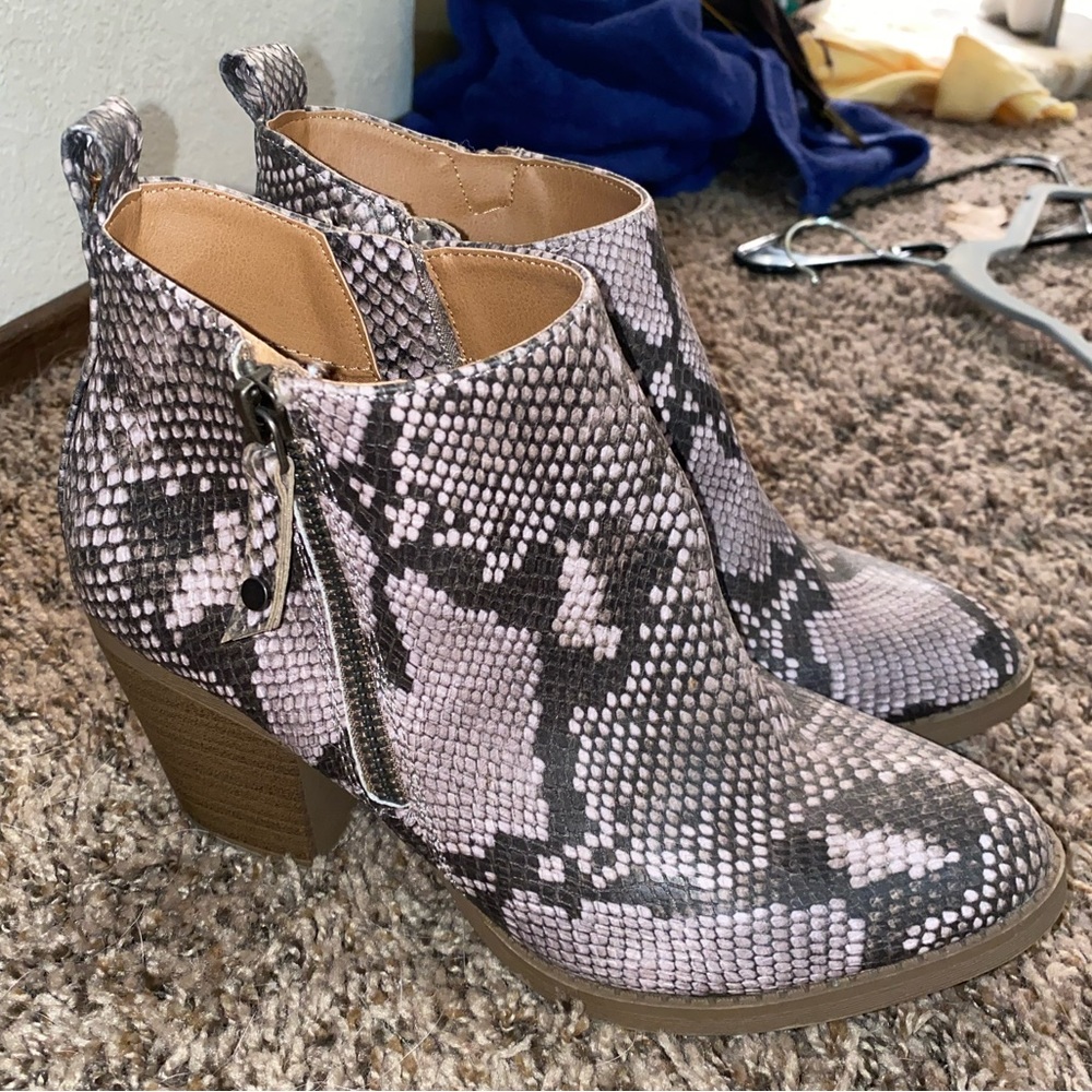 Snakeskin Booties